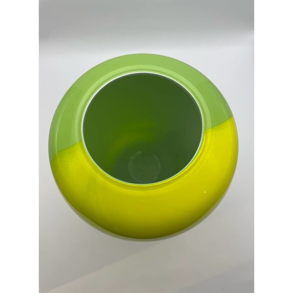 Canary Yellow & Lime Green Oval Shaped Cased Vase by Gorgeous Designs - Picture 4 of 8